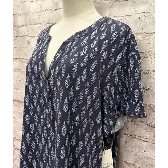 a.n.a. A New Approach Womens XXL Shift Dress Nicki Blue Floral Short Sleeve NEW - Picture 3 of 5